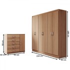 Guarda-roupa Casal Aurora 6 Portas 2 Gavetas Com Cômoda 1 Por