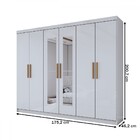 Guarda-roupa Casal Aurora 6 Portas 2 Gavetas Com Espelho Bran