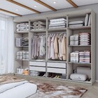 Guarda-roupa Casal Aurora 8 Portas 4 Gavetas Com Espelho Taup