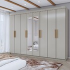 Guarda-roupa Casal Aurora 8 Portas 4 Gavetas Com Espelho Taup