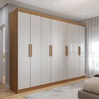 Guarda-roupa Casal Aurora 8 Portas 4 Gavetas Marrocos/off Whi