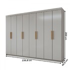 Guarda-roupa Casal Aurora 8 Portas 4 Gavetas Taupé - Panorama