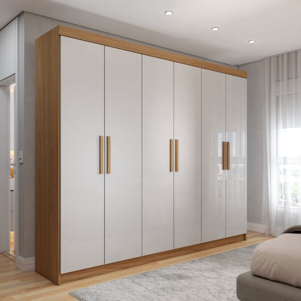 Guarda-roupa Casal Aurora Radiante 6 Portas 2 Gavetas Marroco