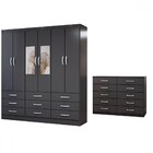 Guarda-roupa Casal Ava 6 Portas 9 Gavetas E Espelho Com Cômod