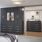 Guarda-roupa Casal Ava 6 Portas 9 Gavetas E Espelho Com Cômod