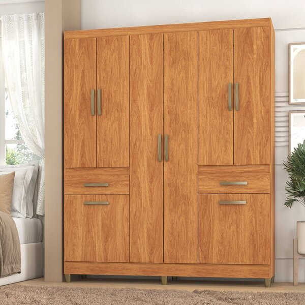 Guarda-roupa Casal Aveiro 8 Portas 2 Gavetas Cinamomo