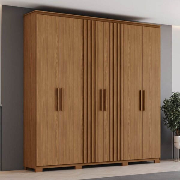 Guarda Roupa Casal Ávila 6 Portas 4 Gavetas Com Pés Em Abs E