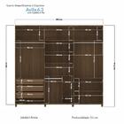 Guarda Roupa Casal Ávila 6 Portas E 3 Gavetas Com Espelho - S