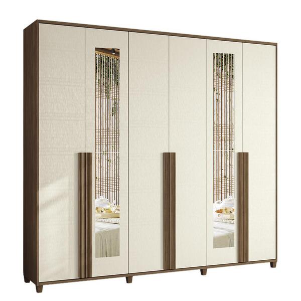 Guarda Roupa Casal Ávila 6 Portas E 3 Gavetas Com Espelho - S