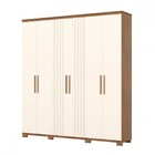Guarda-roupa Casal Ávila Soft 6 Portas 4 Gavetas Ripado Natur