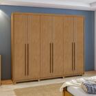Guarda-roupa Casal Azael 6 Portas 5 Gavetas Amêndoa Clean