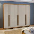 Guarda-roupa Casal Azael 6 Portas 5 Gavetas Amêndoa Clean/off