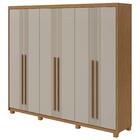 Guarda-roupa Casal Azael 6 Portas 5 Gavetas Amêndoa Clean/off