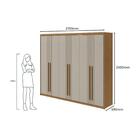 Guarda-roupa Casal Azael 6 Portas 5 Gavetas Amêndoa Clean/off