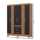Guarda-roupa Casal B375 4 Portas 3 Gavetas Ripado Nature/pret