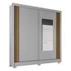 Guarda Roupa Casal B93 Ripado 2 Portas Deslizantes Com Espelh