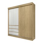 Guarda-roupa Casal Bagda 100% Mdf 3 Portas 3 Gavetas Castanho