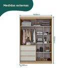 Guarda-roupa Casal Bagda 100% Mdf 3 Portas 3 Gavetas Castanho
