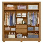 Guarda Roupa Casal Bahamas Espelho 3 Portas De Correr Freijó