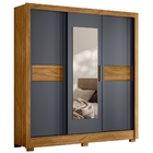 Guarda Roupa Casal Bahamas Espelho 3 Portas De Correr Freijó