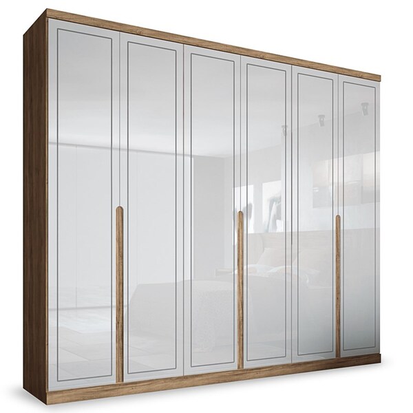 Guarda Roupa Casal Bali 6 Portas Atacama/branco - Santos Andi