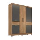 Guarda-roupa Casal Barão 6 Portas 2 Gavetas Amendola E Grafite