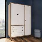 Guarda-roupa Casal Barbacena 3 Pt 3 Gv Rustik Carvalho E Bran