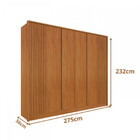 Guarda-roupa Casal Barcelona 6 Portas 6 Gavetas Ripado Cinamo