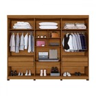 Guarda-roupa Casal Bari 6 Portas 4 Gavetas Cinamomo/off White