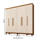 Guarda-roupa Casal Bari 6 Portas 6 Gavetas Cinamomo/off White