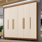 Guarda-roupa Casal Bari 6 Portas 6 Gavetas Cinamomo/off White
