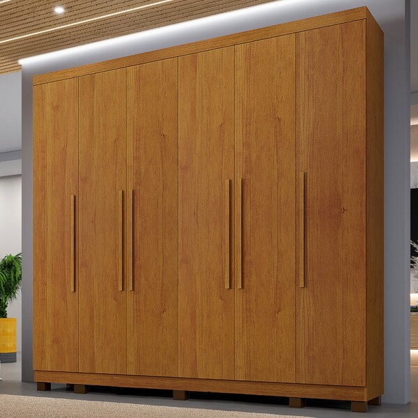 Guarda-roupa Casal Bari 6 Portas 6 Gavetas Cinamomo - Panoram