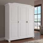 Guarda-roupa Casal Bastian Madeira Maciça 3 Pt Branco