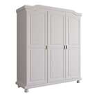 Guarda-roupa Casal Bastian Madeira Maciça 3 Pt Branco