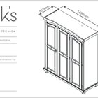 Guarda-roupa Casal Bastian Madeira Maciça 3 Pt Branco