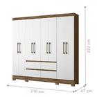 Guarda Roupa Casal Belem 8 Portas 4 Gavetas Naturale Branco
