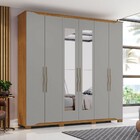 Guarda-roupa Casal Bélori 6 Portas 4 Gavetas Com Espelho Natu