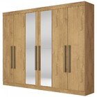 Guarda-roupa Casal Bergone 6 Portas 100% Mdf Espelhado Amendo