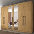 Guarda-roupa Casal Bergone 6 Portas 100% Mdf Espelhado Amendo