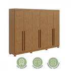 Guarda-roupa Casal Bertha 6 Portas 4 Gavetas Amêndoa Clean -