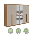 Guarda-roupa Casal Bertha 6 Portas 4 Gavetas Com Espelho Amên