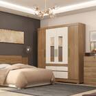 Guarda Roupa Casal Bilbao Com Espelho 4 Portas 4 Gavetas Amen