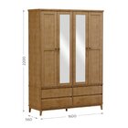 Guarda-roupa Casal Bipartido Com Espelho 4 Portas 4 Gavetas P