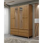 Guarda-roupa Casal Bipartido Com Espelho 4 Portas 4 Gavetas P