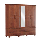 Guarda-roupa Casal Bipartido Linha Ouro Imbuia 5 Portas Espel