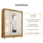 Guarda Roupa Casal Bolívia Espelho 3 Portas De Correr Freijó