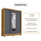 Guarda Roupa Casal Bolívia Espelho 3 Portas De Correr Freijó