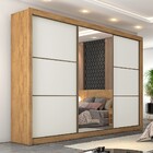 Guarda-roupa Casal Braga 3 Portas 6 Gavetas Amêndoa/off White