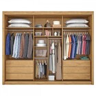 Guarda-roupa Casal Braga 3 Portas 6 Gavetas Espelhado  Amêndo