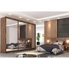 Guarda-roupa Casal Braga 3 Portas 6 Gavetas Espelhado Off Whi